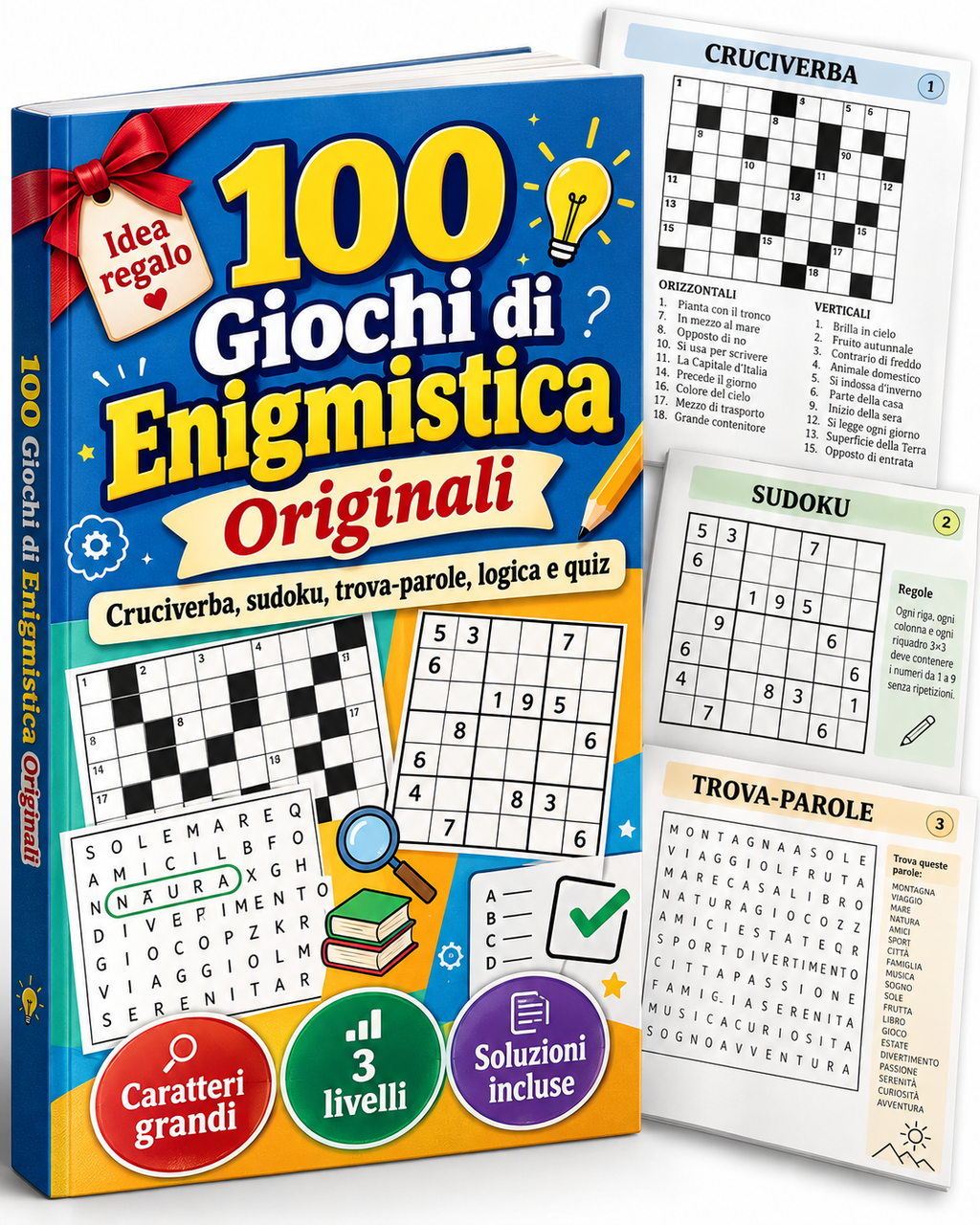 Meno Schermo, Più Mente – Libro di Enigmistica per Adulti con 100 Giochi