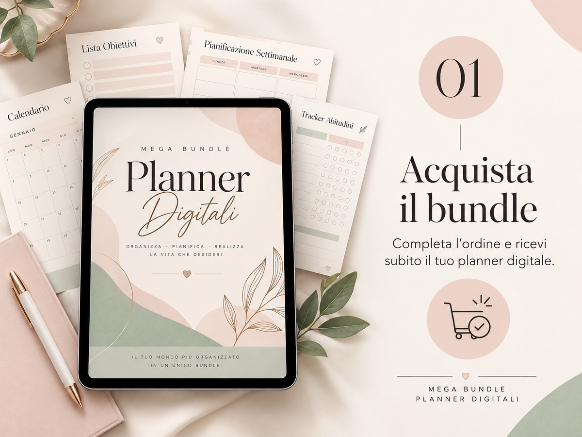 Mega Bundle Planner Digitale – Organizza Vita, Budget, Obiettivi e Produttività