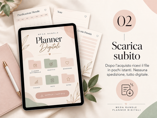 Mega Bundle Planner Digitale – Organizza Vita, Budget, Obiettivi e Produttività