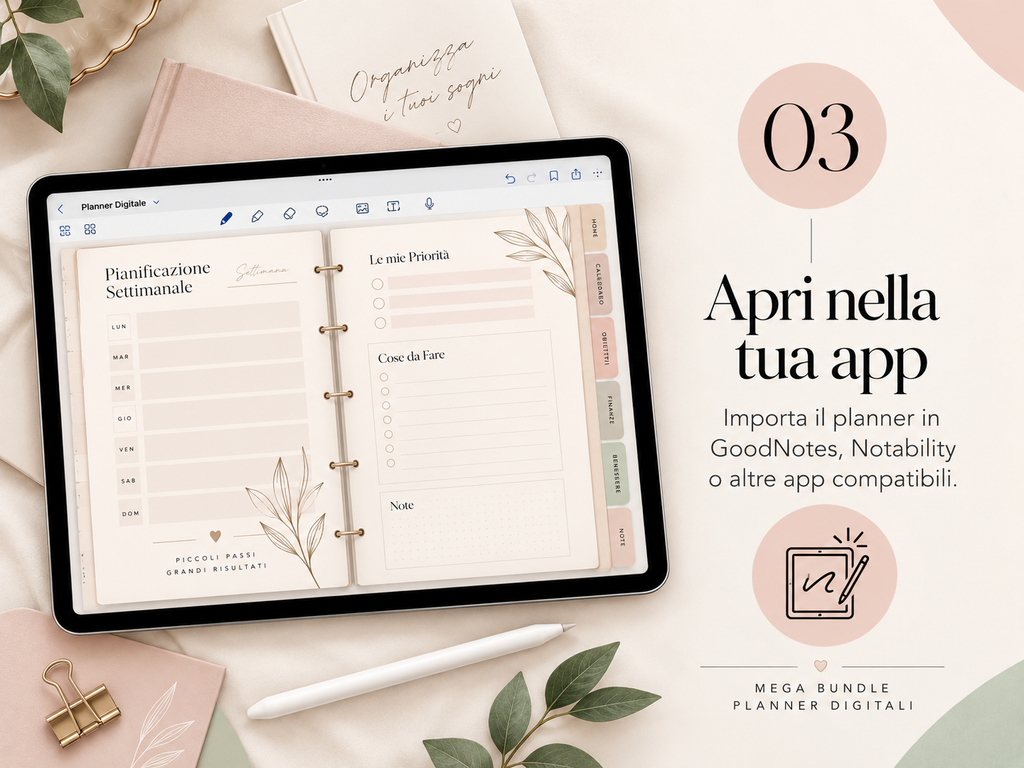 Mega Bundle Planner Digitale – Organizza Vita, Budget, Obiettivi e Produttività